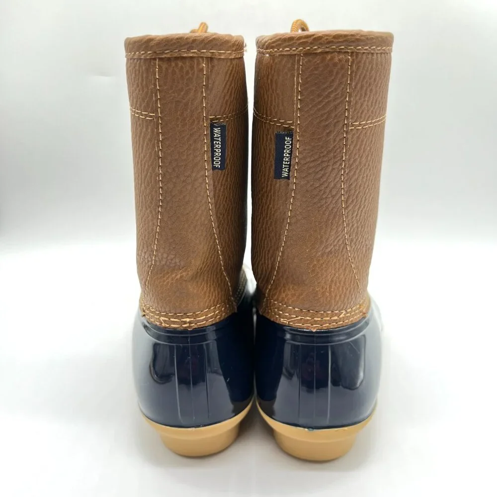 JBU By Jambu Womens Size 7.5 7.5M Tan Brown Navy Blue Waterproof‎ Duck Boots